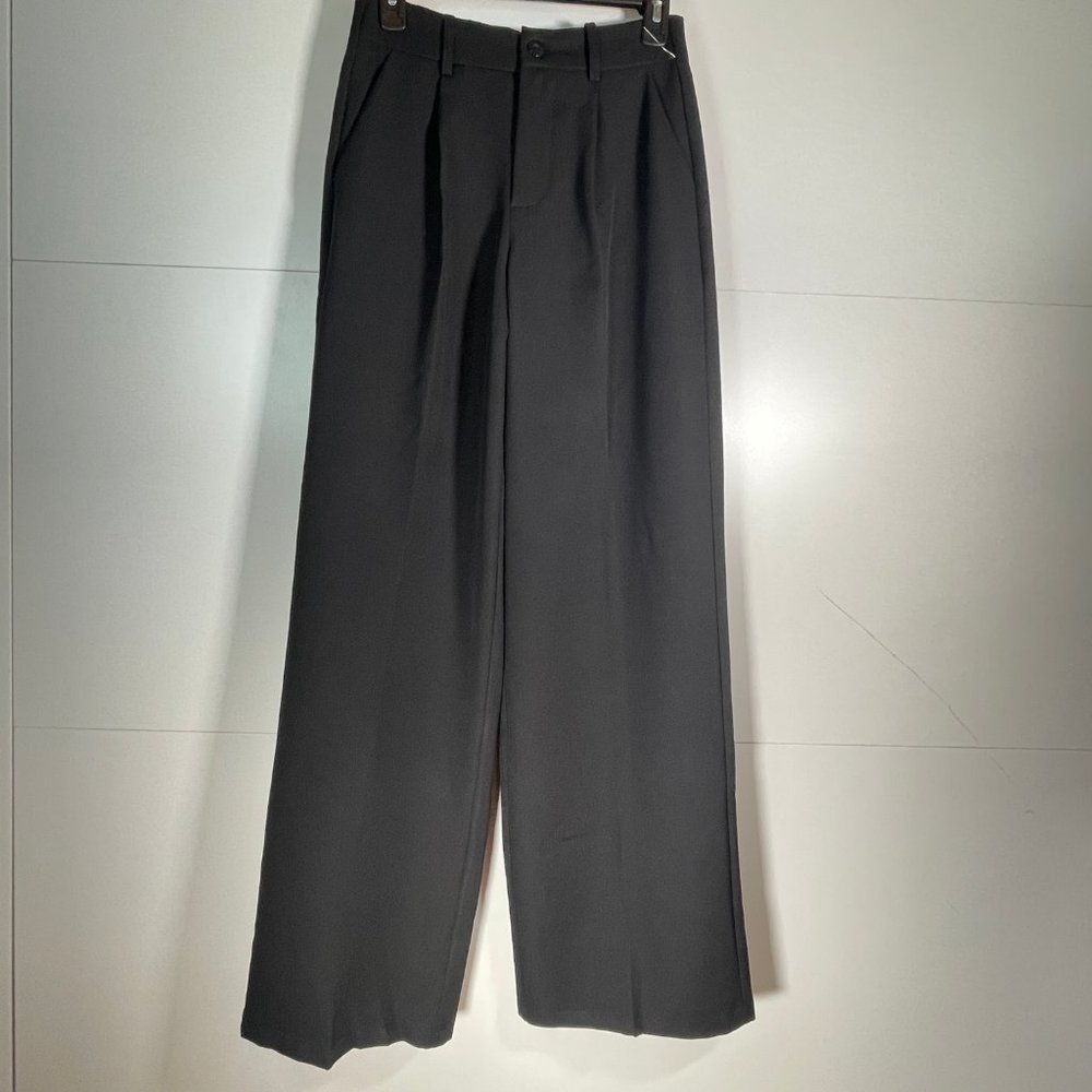 NWT Black High Rise Wide Leg Trouser Pants - Picture 3 of 8